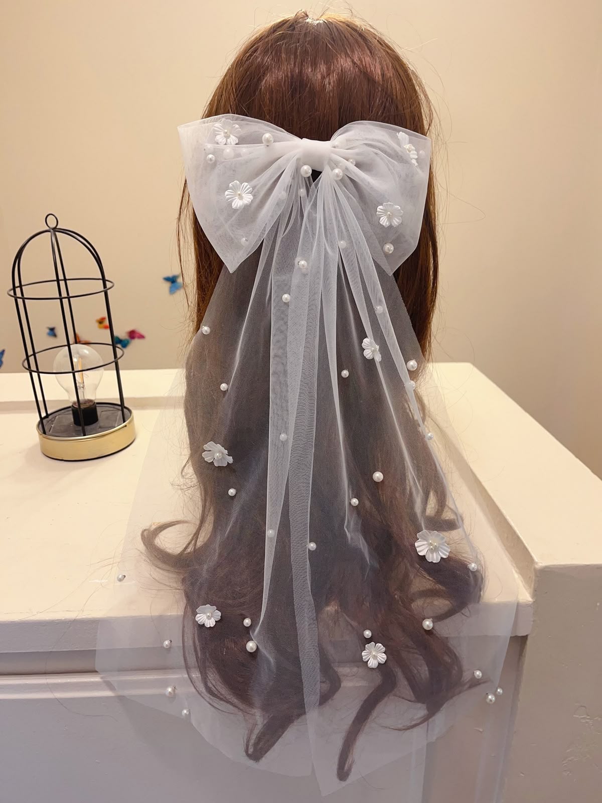 Golden Metal Pearl Stone Hair Claw Clip 